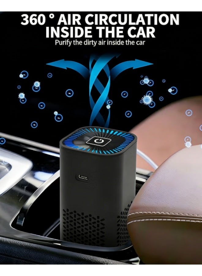 Woofixer Car Air Purifier with HEPA & UV Sanitizer,LED Light,Negative Ion Air Purifier,Auto Quiet Mode,Mini Air Cleaner for Vehicle Interior - Image 3